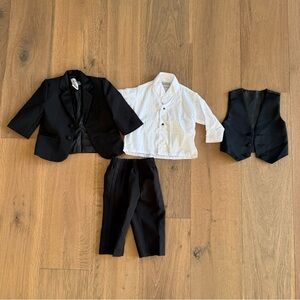 Boys Black 3 piece Tuxedo - size XS